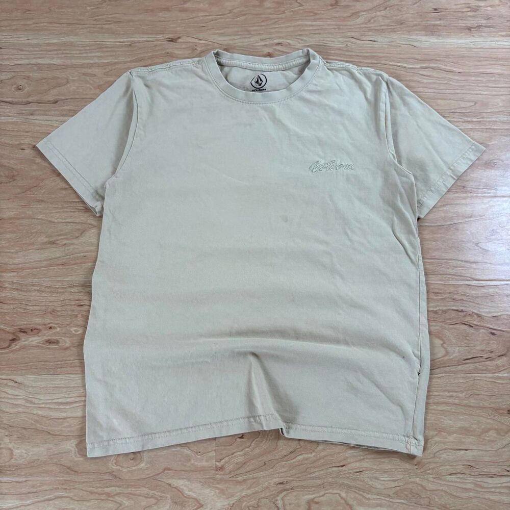 Volcom Men's Cream and Tan T-shirt